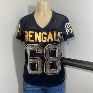 Victoria's Secret PINK NFL Cincinnati Bengals Football Jersey XS Bling Sequin VS